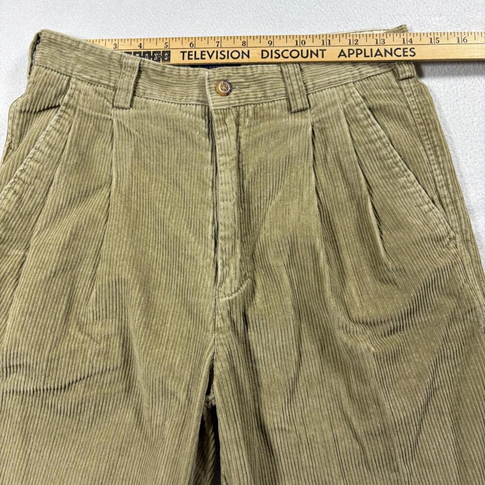 Cambridge Classics Corduroy Pants Mens 30x30 Brown Tan Pleated Straight Vintage - Picture 5 of 8
